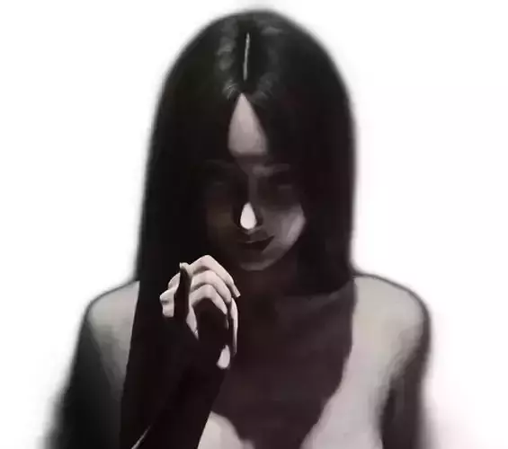 hvhkvkhvkhvhkv nude woman with long hair 3D model