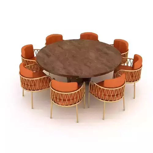 3D modern dining table 02 Low-poly 3D model
