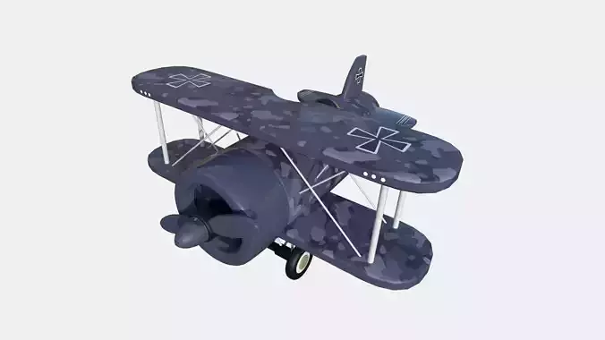Airplane Cartoon A10 Blue Camouflage - Classic Aircraft