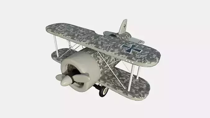 Airplane Cartoon A12 Digital Camouflage - Classic Aircraft