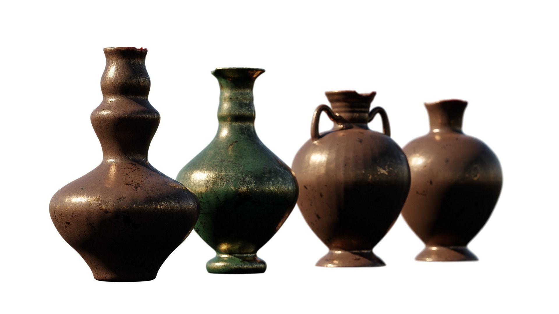 Old Jugs Pots and Vases collection 3D model_3
