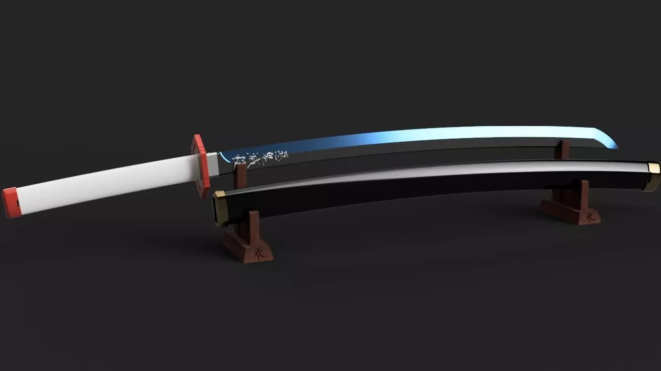 Demon Slayer Kimetsu no Yaiba - Giyu Tomioka Katana - Scabbard 3D print model_0