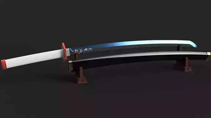 Demon Slayer Kimetsu no Yaiba - Giyu Tomioka Katana - Scabbard 3D print model