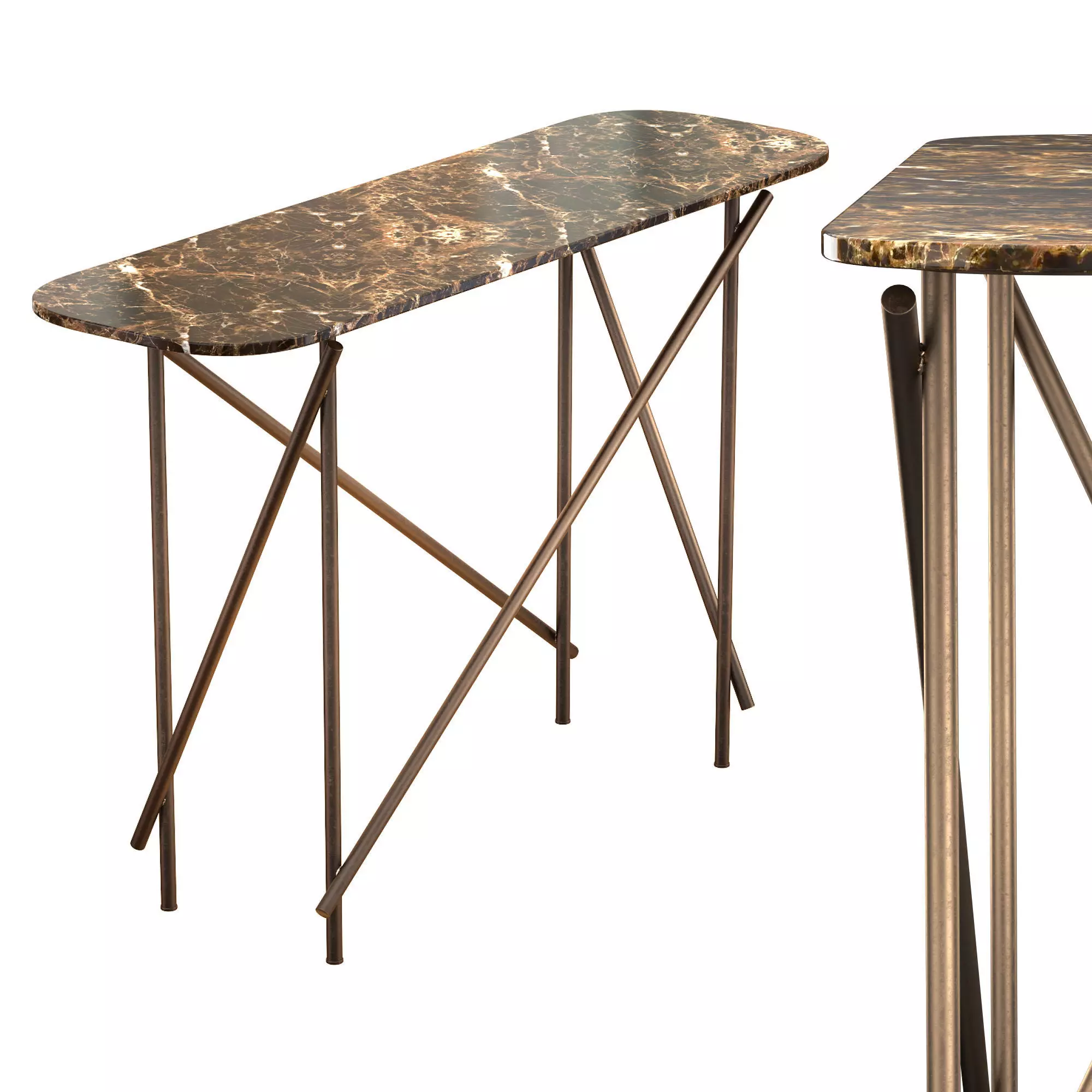 Console-en-marbre-Workshop2 folding table with two legs 3D model