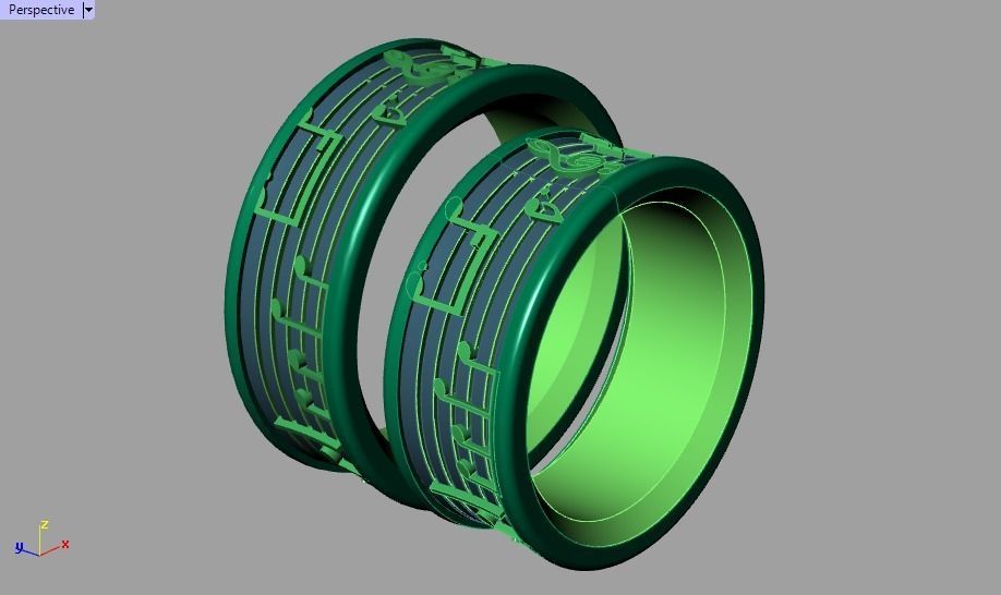 ring set 45 collection1  musical note 3D print model_24