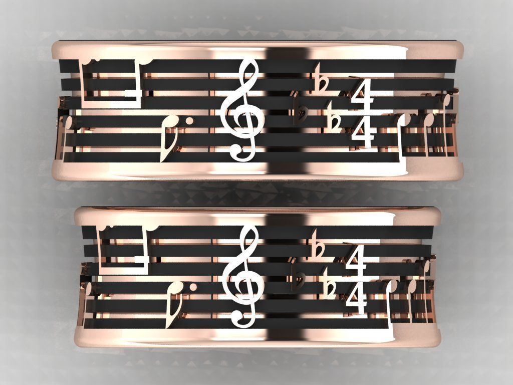 ring set 45 collection1  musical note 3D print model_14