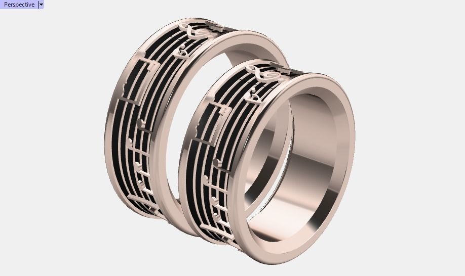 ring set 45 collection1  musical note 3D print model_22