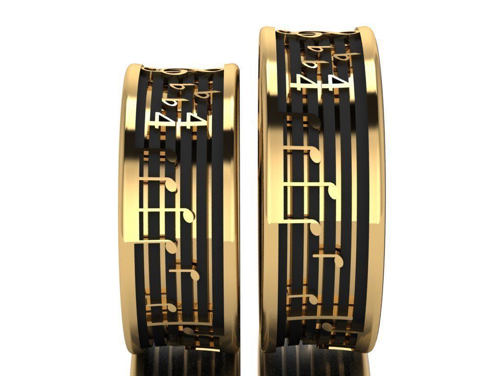 ring set 45 collection1  musical note 3D print model_18