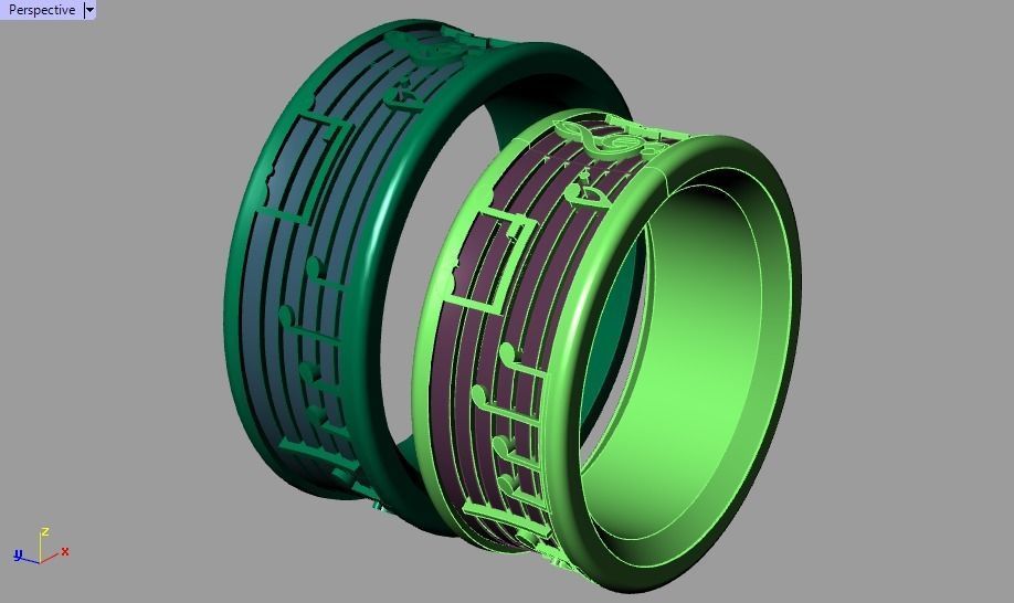 ring set 45 collection1  musical note 3D print model_25