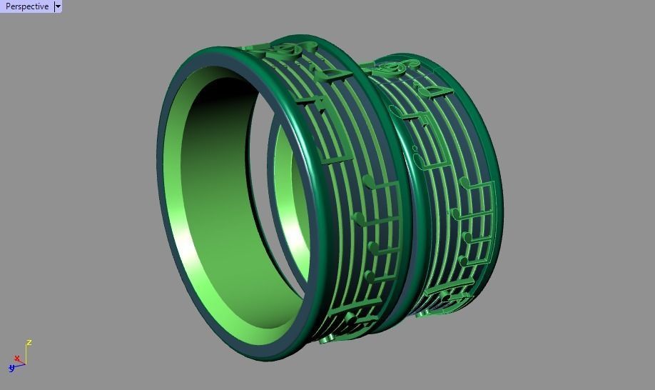 ring set 45 collection1  musical note 3D print model_19