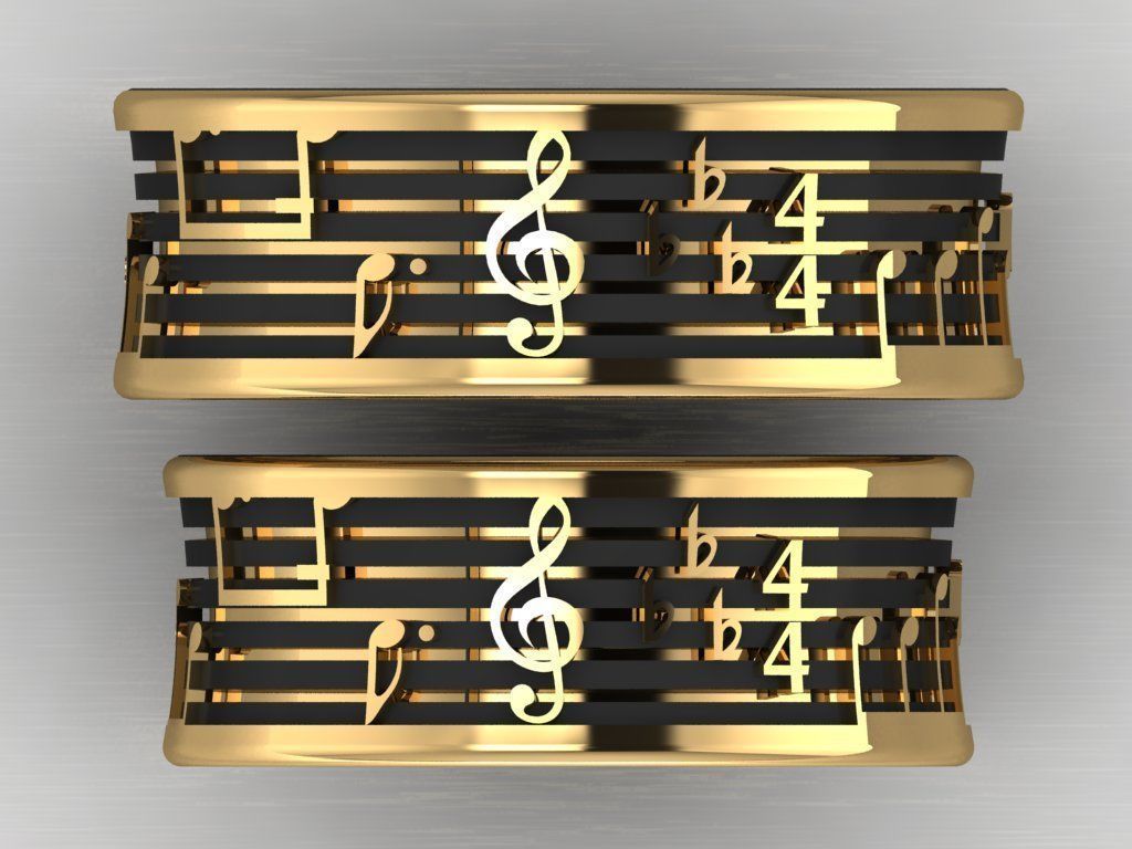 ring set 45 collection1  musical note 3D print model_26