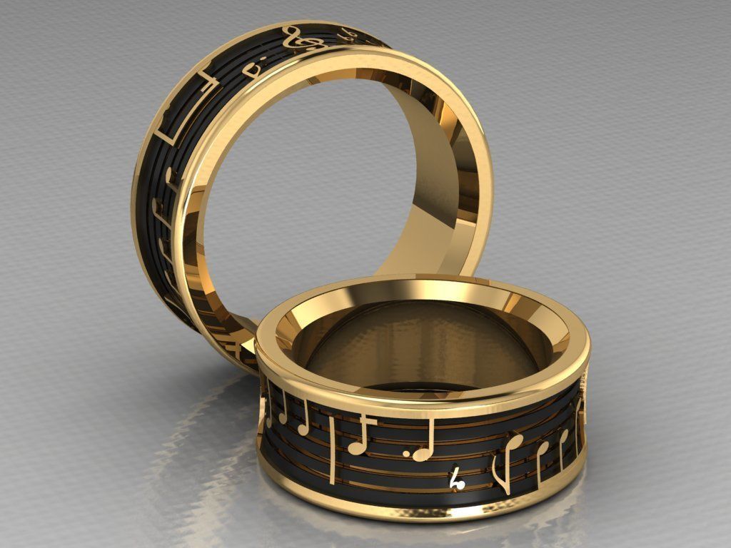 ring set 45 collection1  musical note 3D print model_23