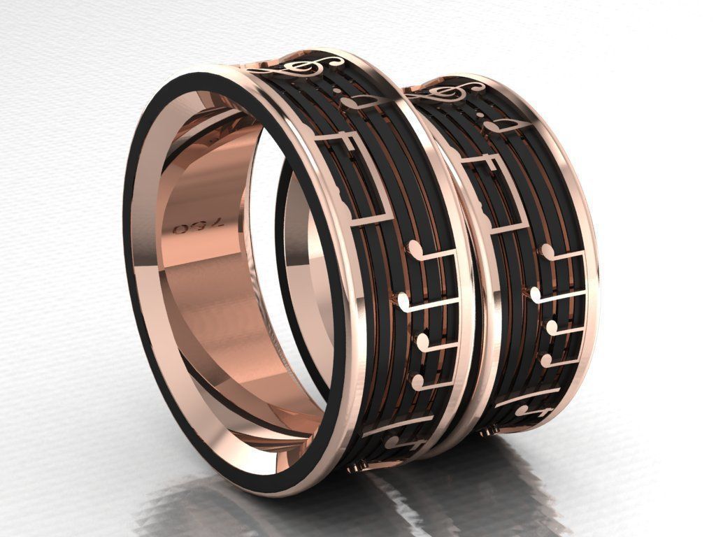 ring set 45 collection1  musical note 3D print model_13