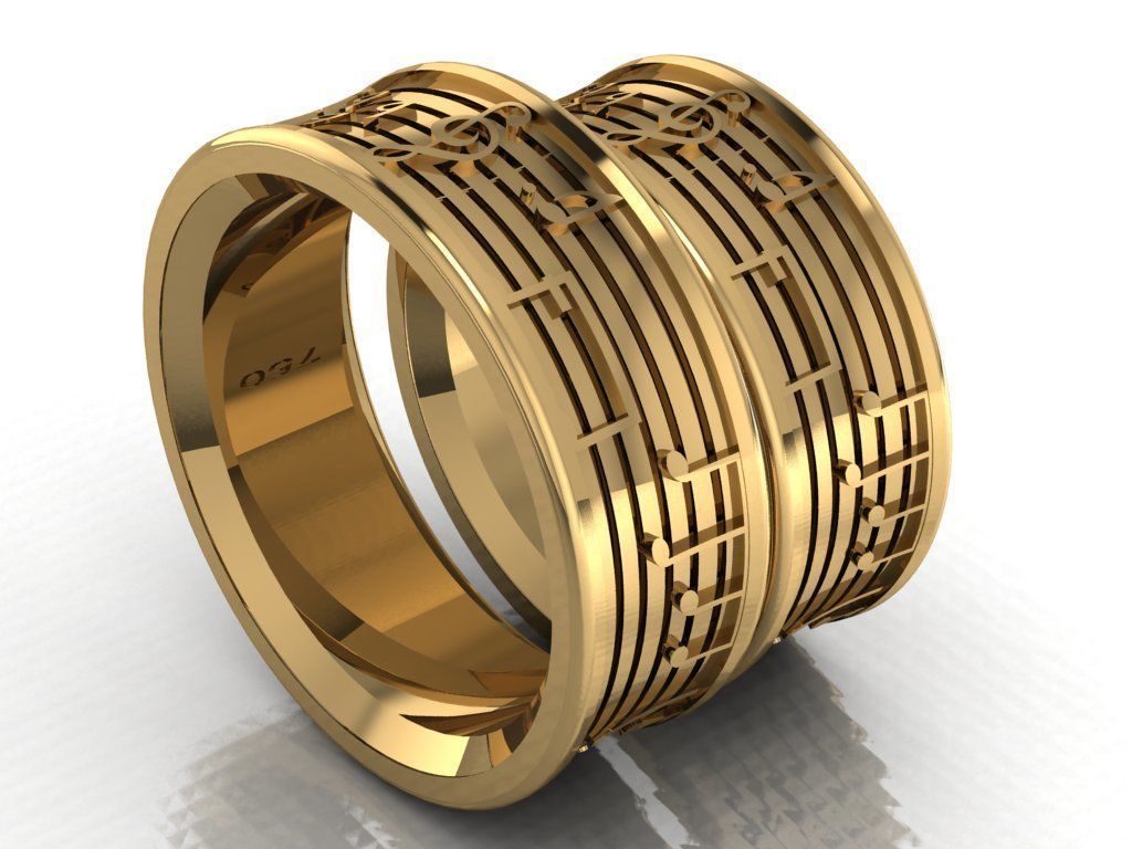 ring set 45 collection1  musical note 3D print model_28