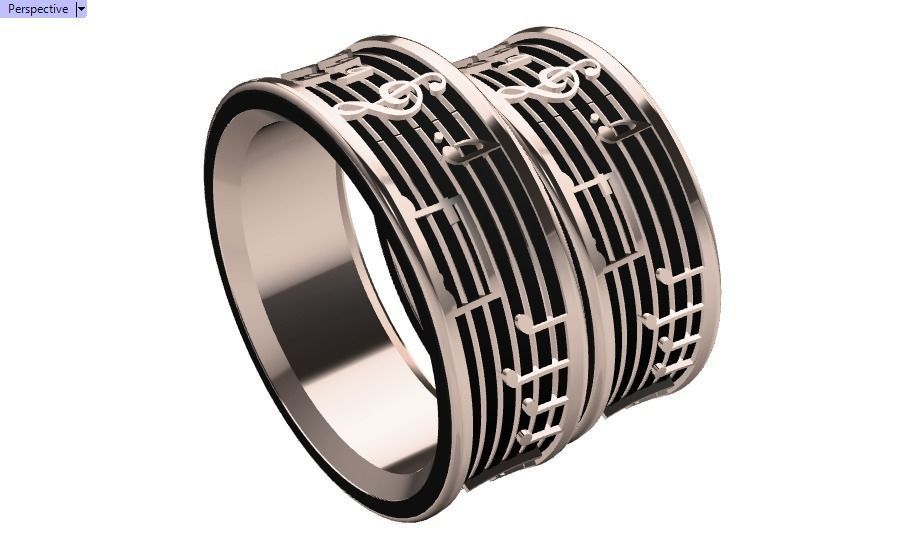 ring set 45 collection1  musical note 3D print model_20