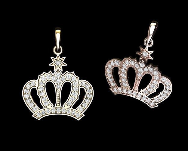 Crown Diamond Pendant  3D print model