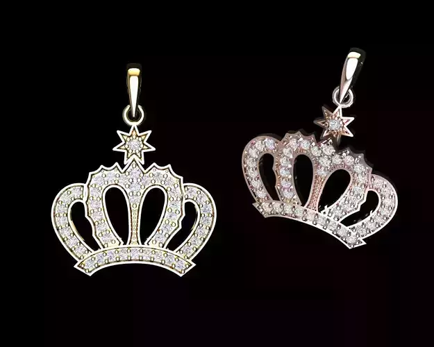 Crown Diamond Pendant 