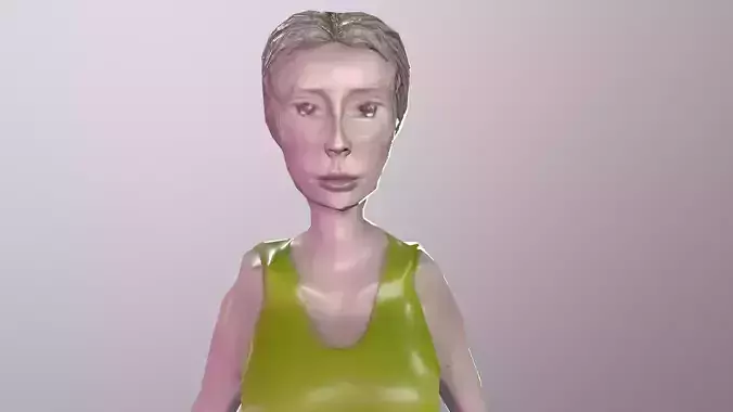 Low poly girl for mobile games