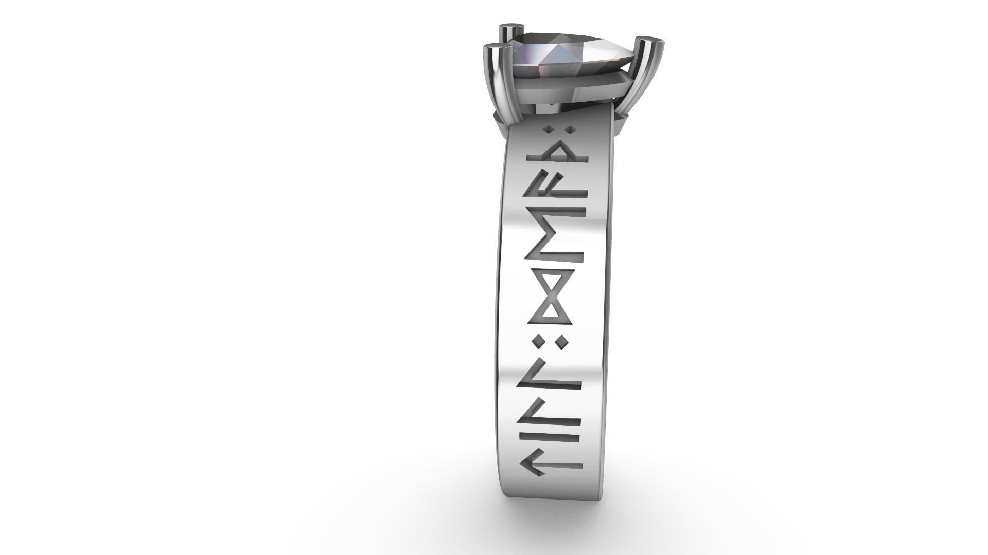 Viking Runes Ring 3D print model_2