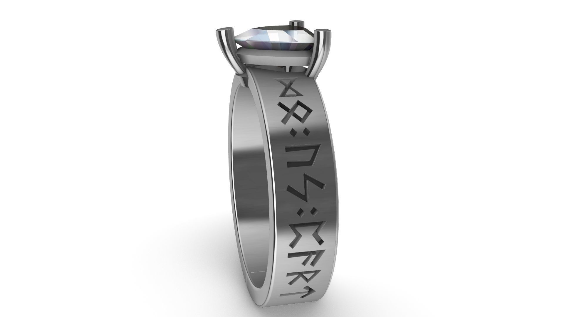Viking Runes Ring 3D print model_7