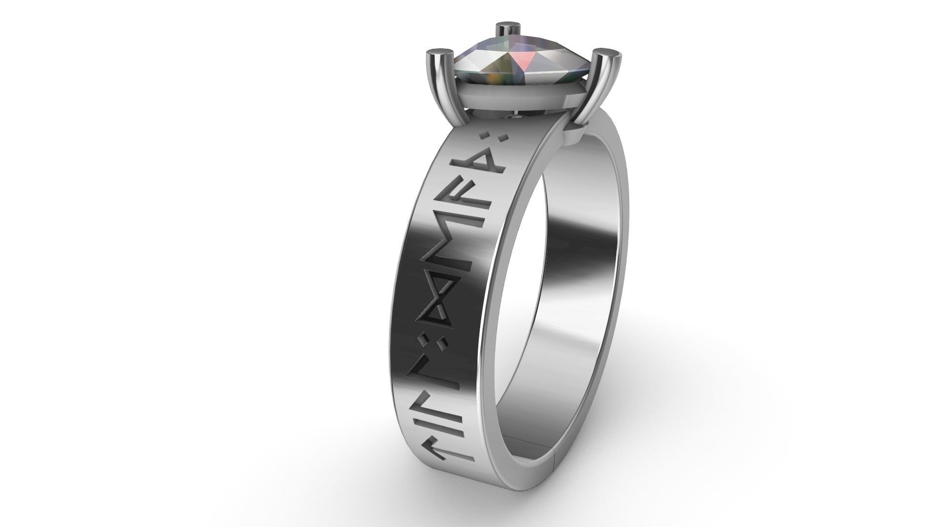 Viking Runes Ring 3D print model_1
