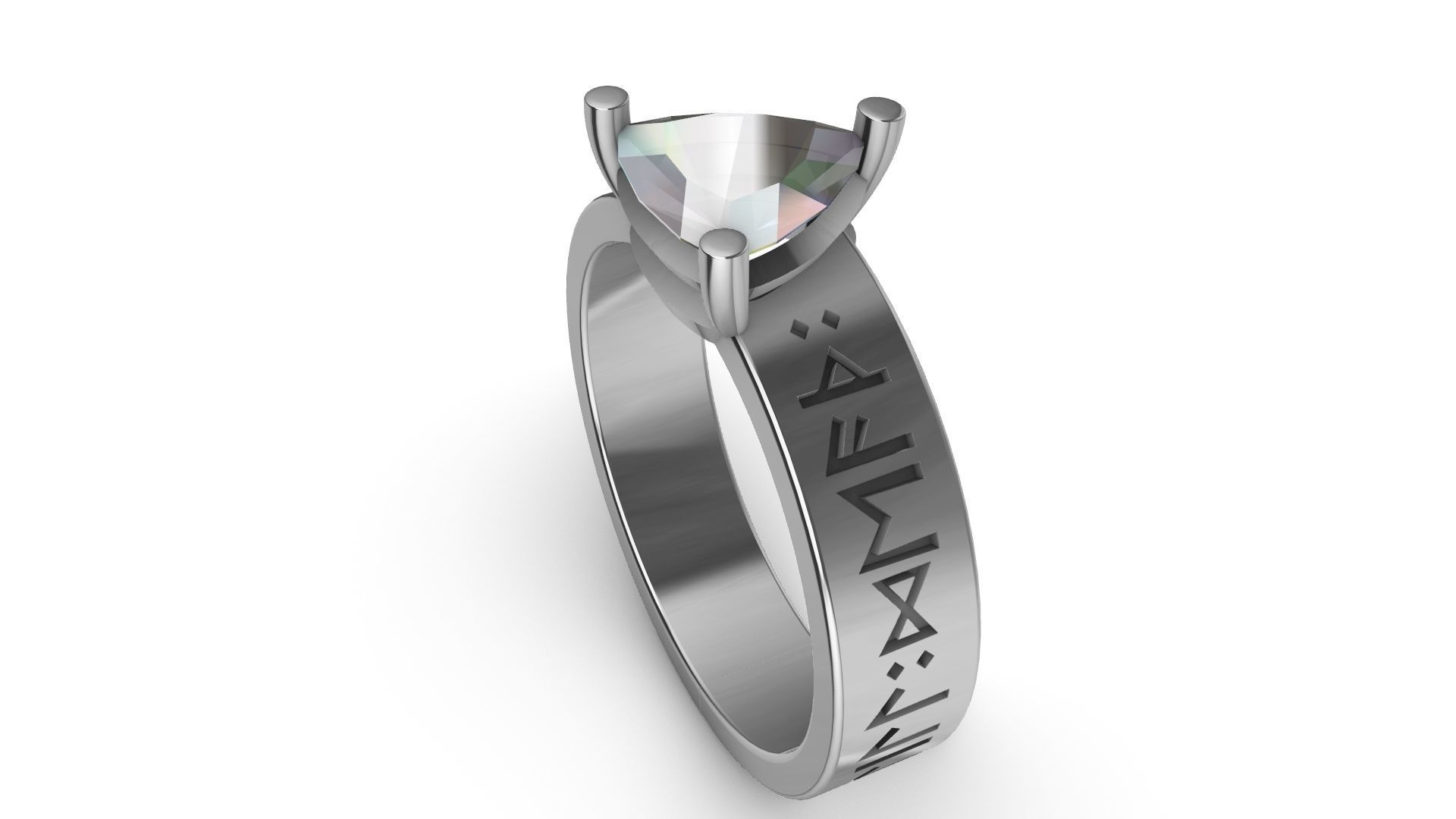 Viking Runes Ring 3D print model_10