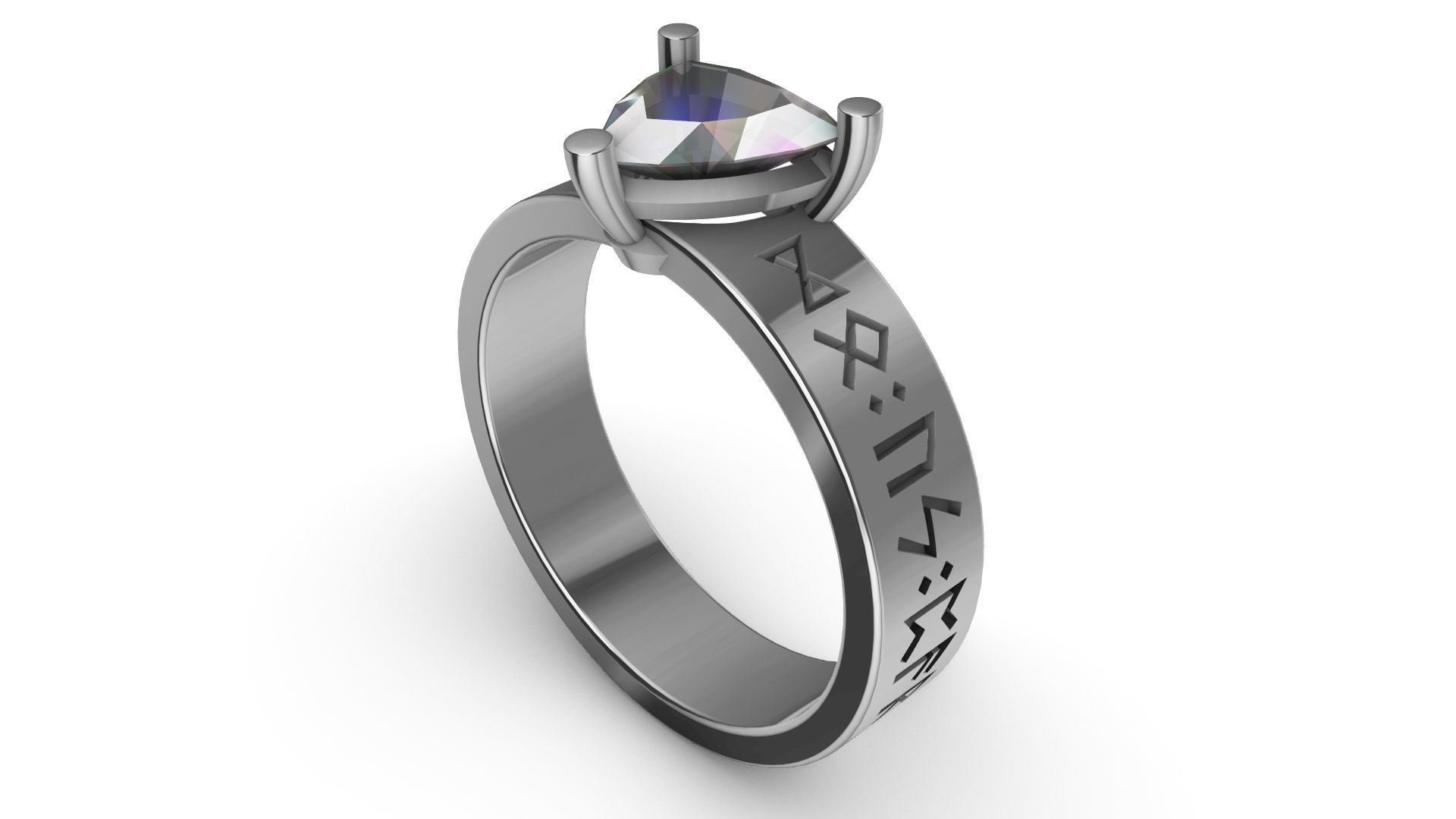 Viking Runes Ring 3D print model_6