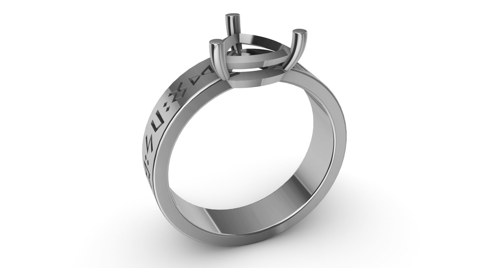 Viking Runes Ring 3D print model_15