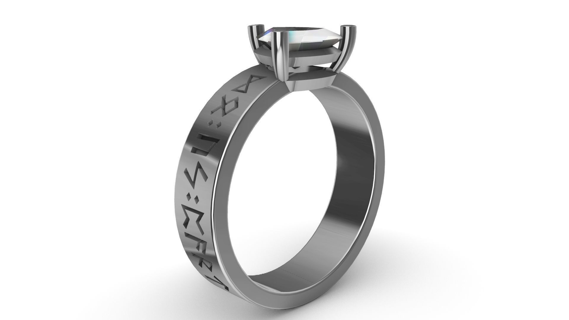 Viking Runes Ring 3D print model_8