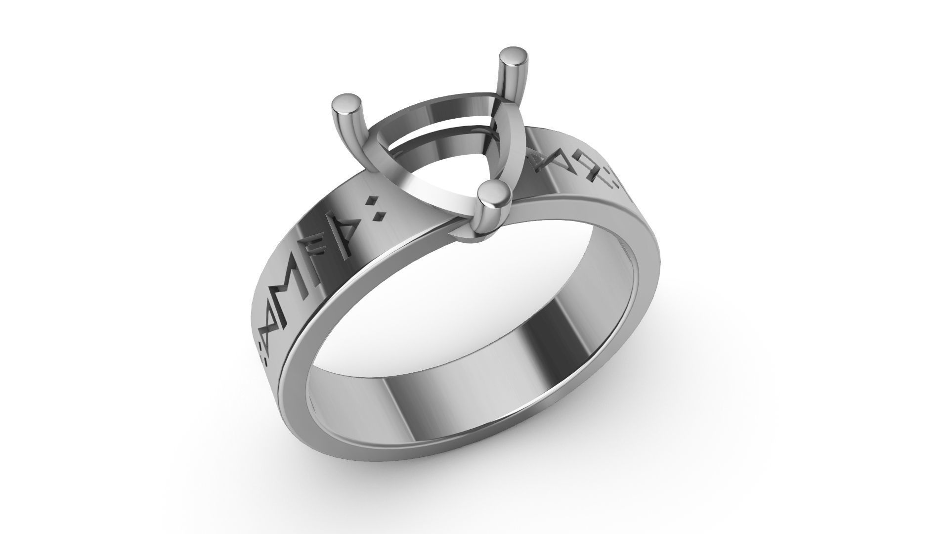 Viking Runes Ring 3D print model_12