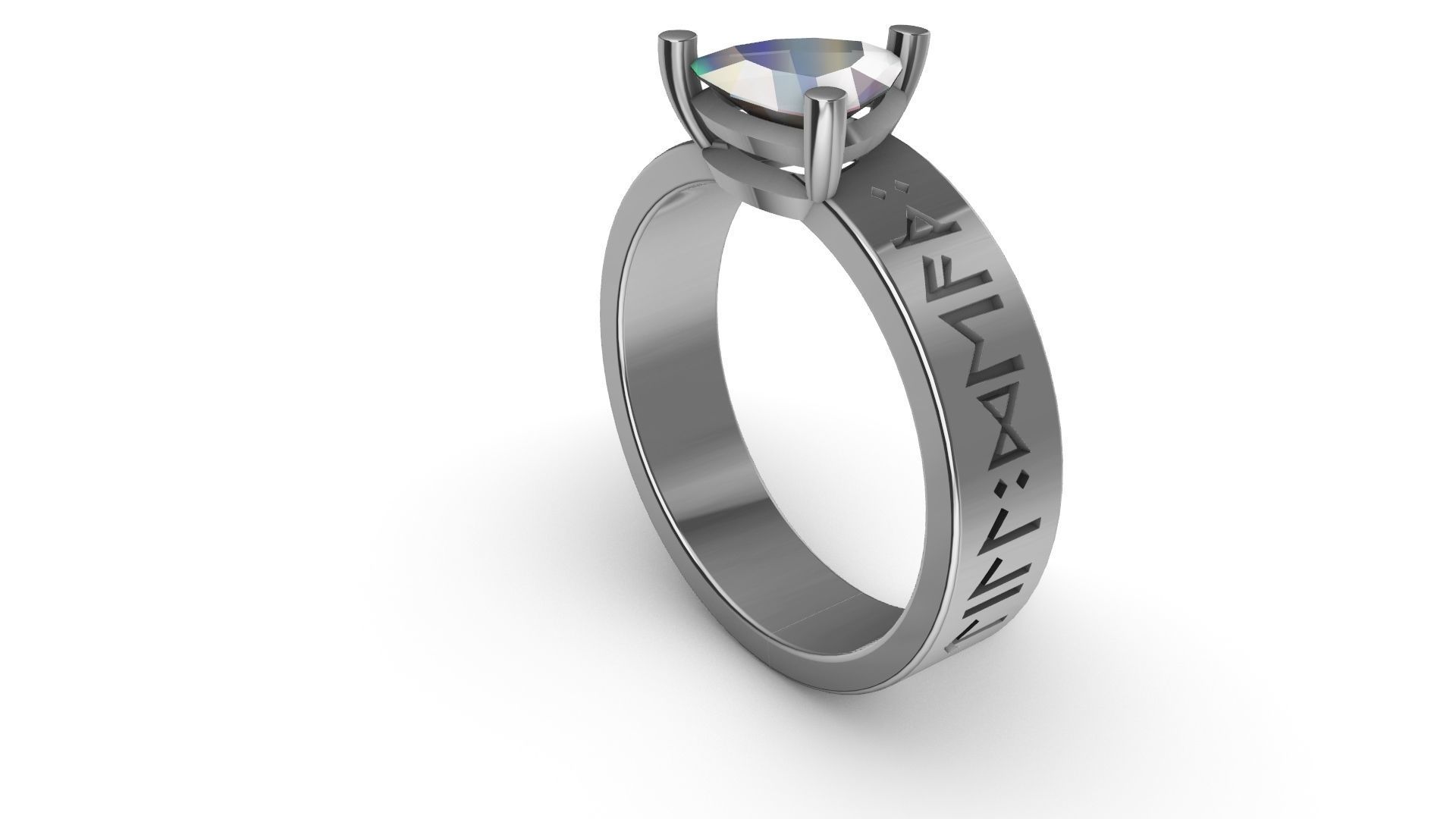 Viking Runes Ring 3D print model_3