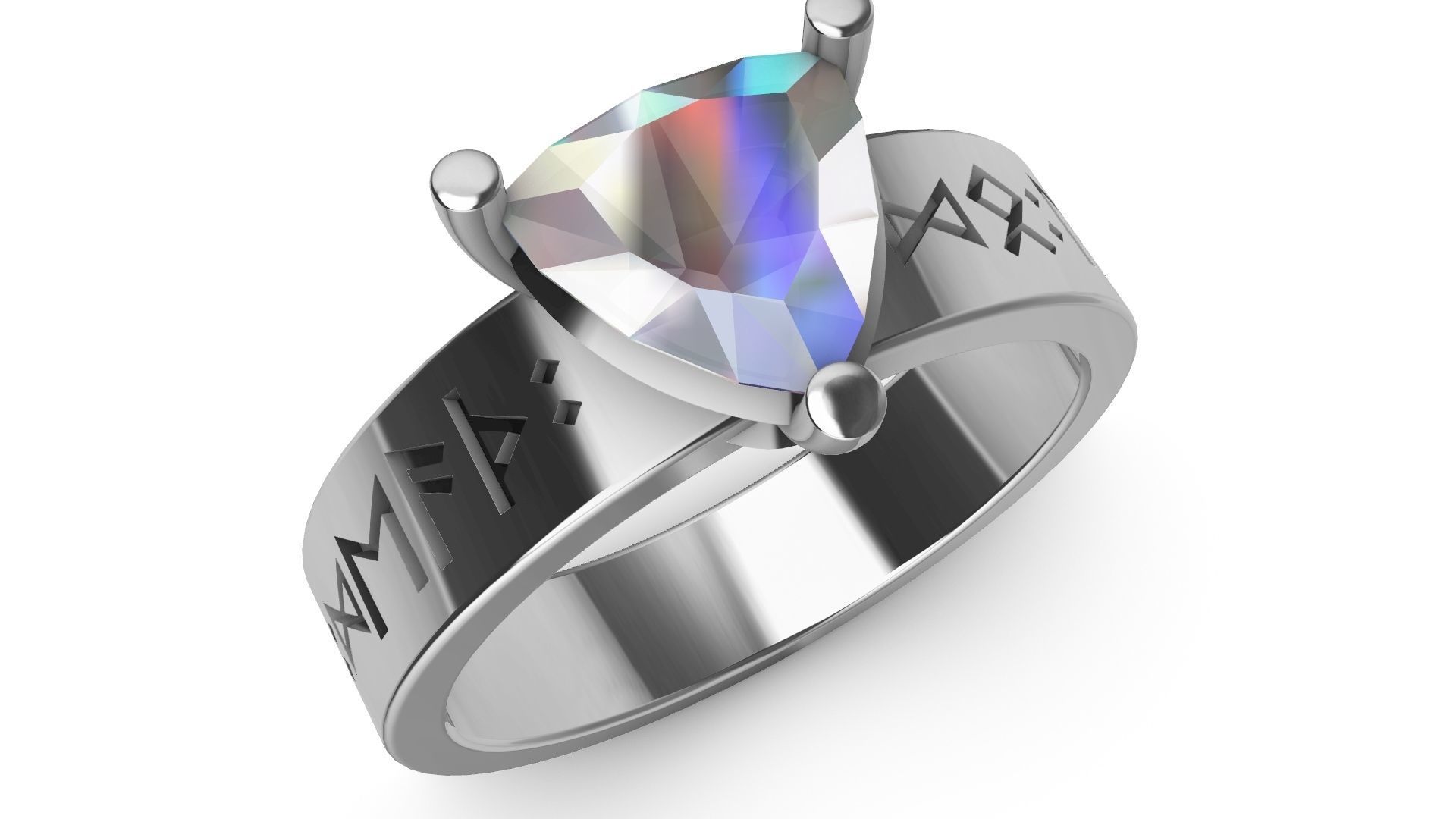 Viking Runes Ring 3D print model_4