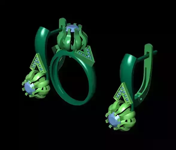 Ring and earrings