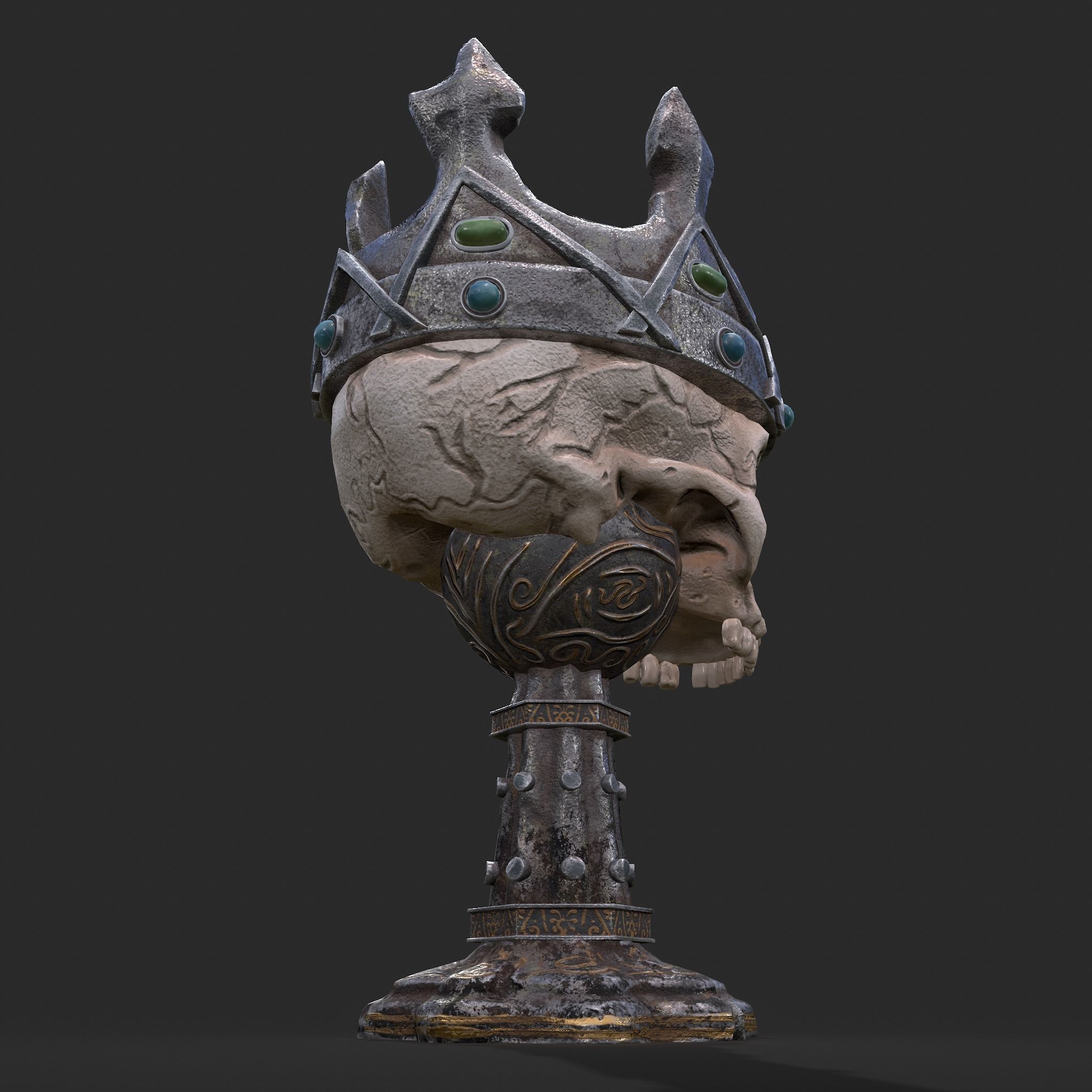 Skull Chalice Low-poly 3D model_14