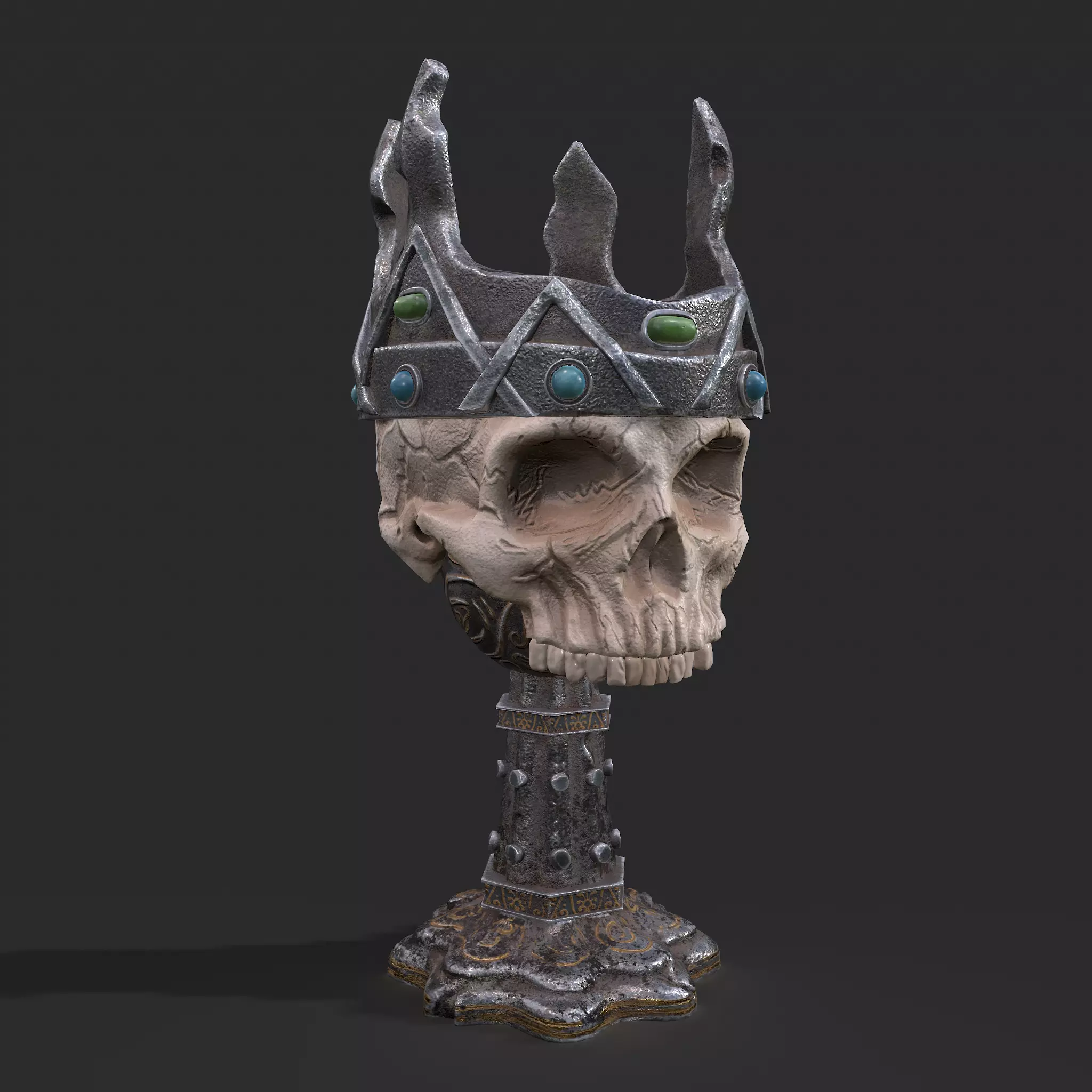 Skull Chalice Low-poly 3D model_0