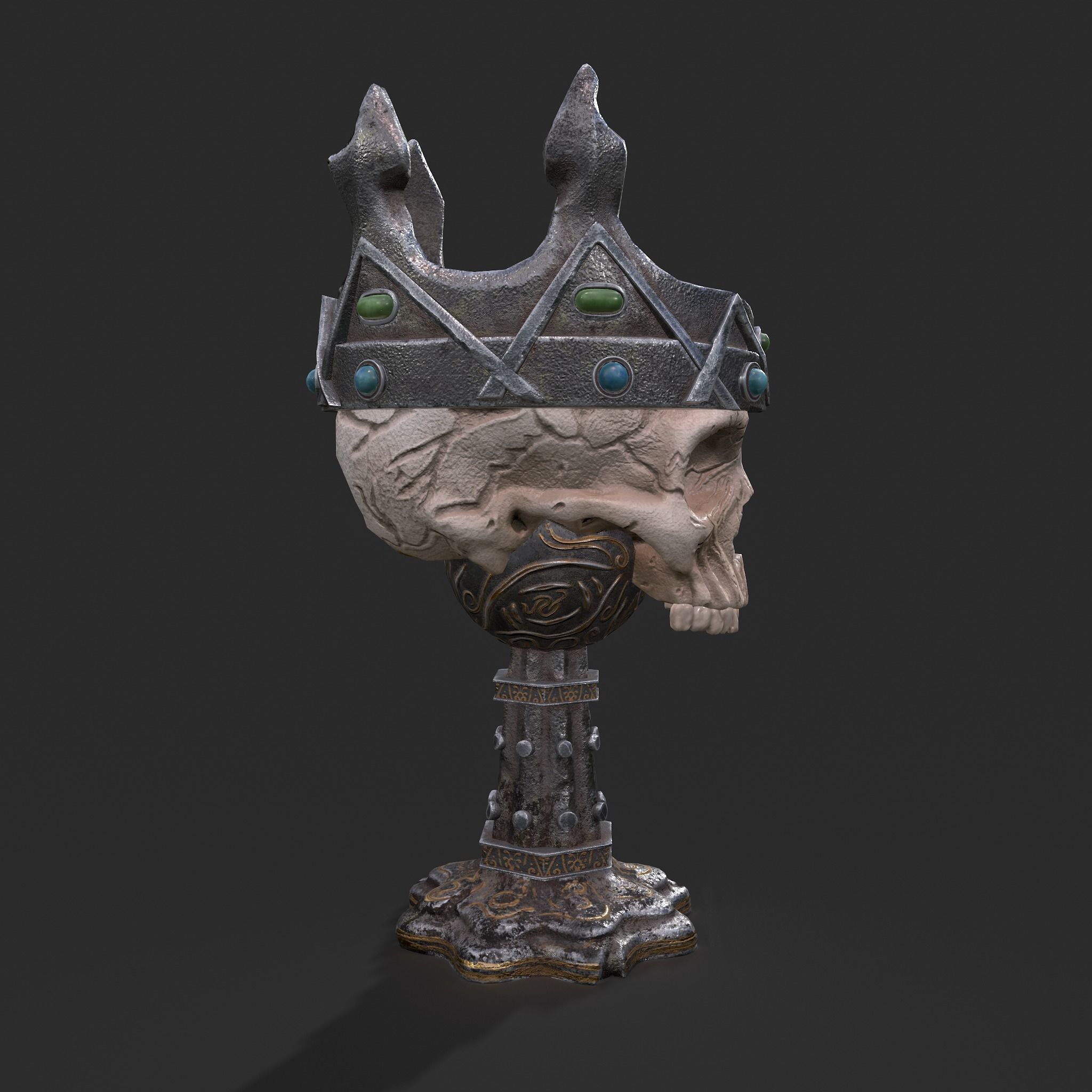Skull Chalice Low-poly 3D model_8