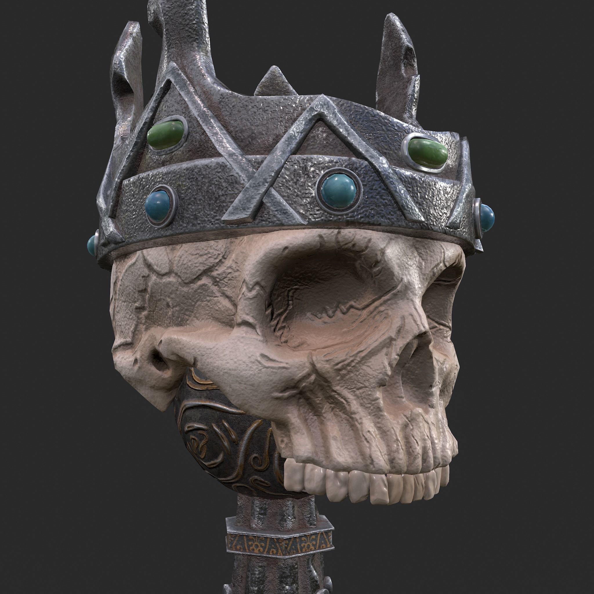 Skull Chalice Low-poly 3D model_16