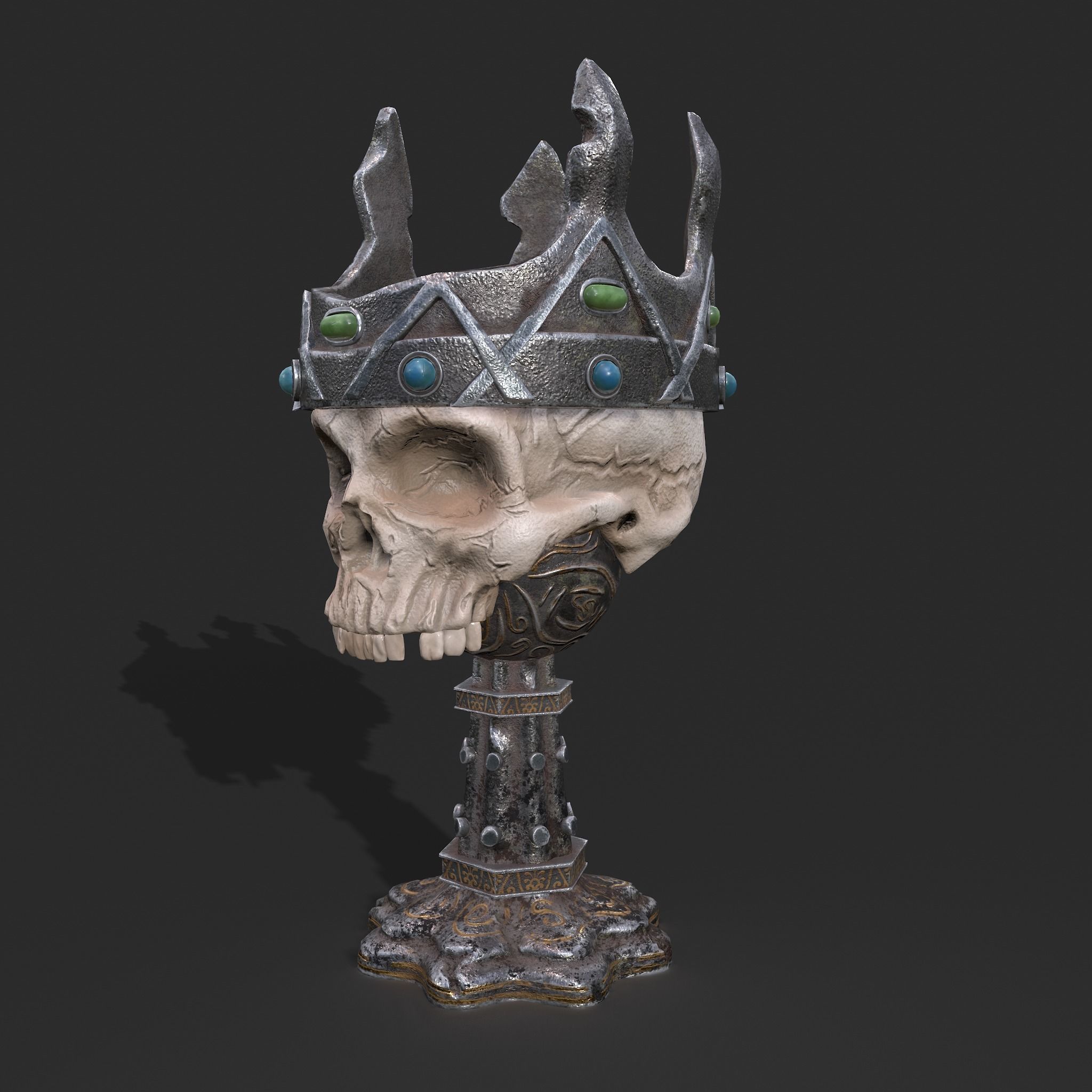 Skull Chalice Low-poly 3D model_3