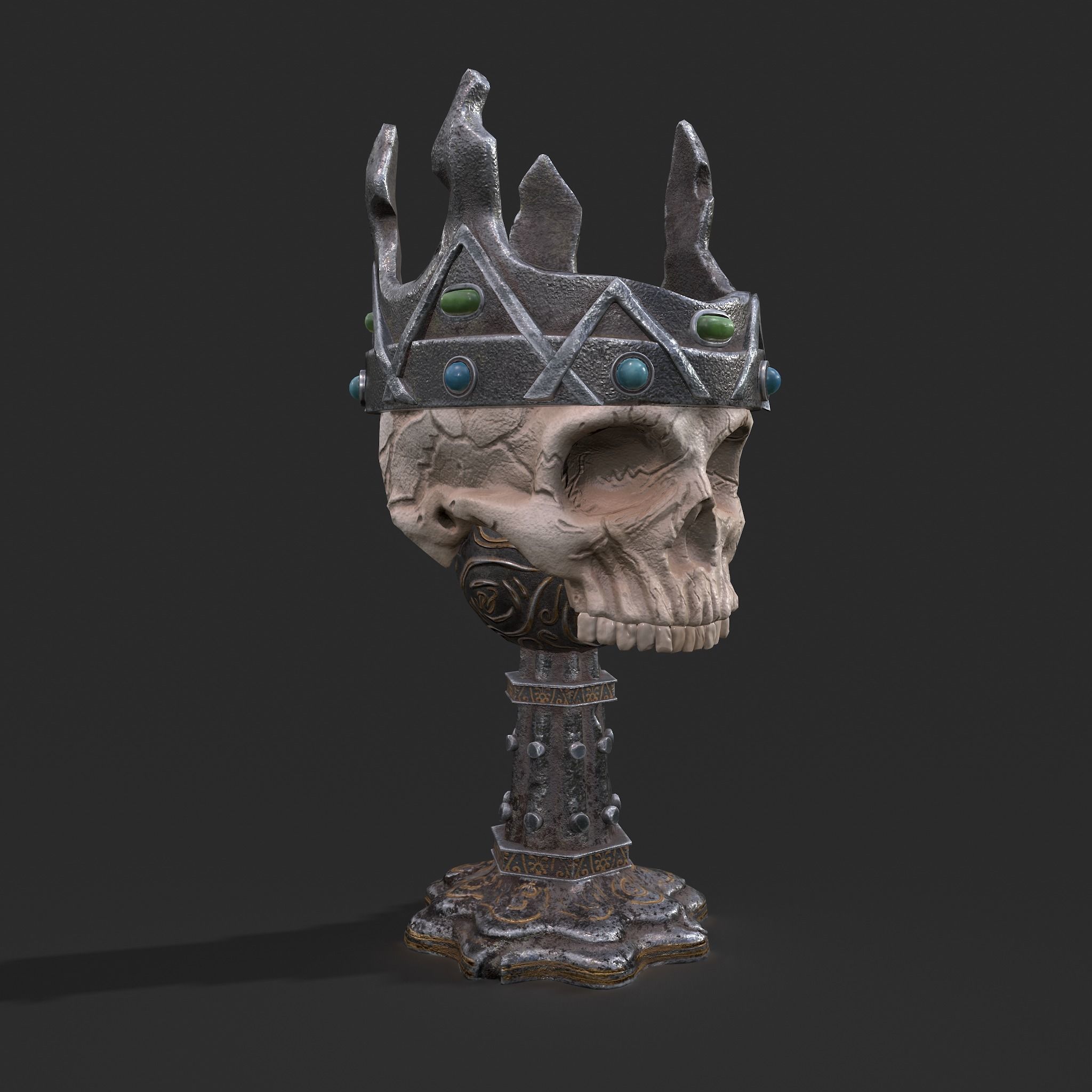 Skull Chalice Low-poly 3D model_9