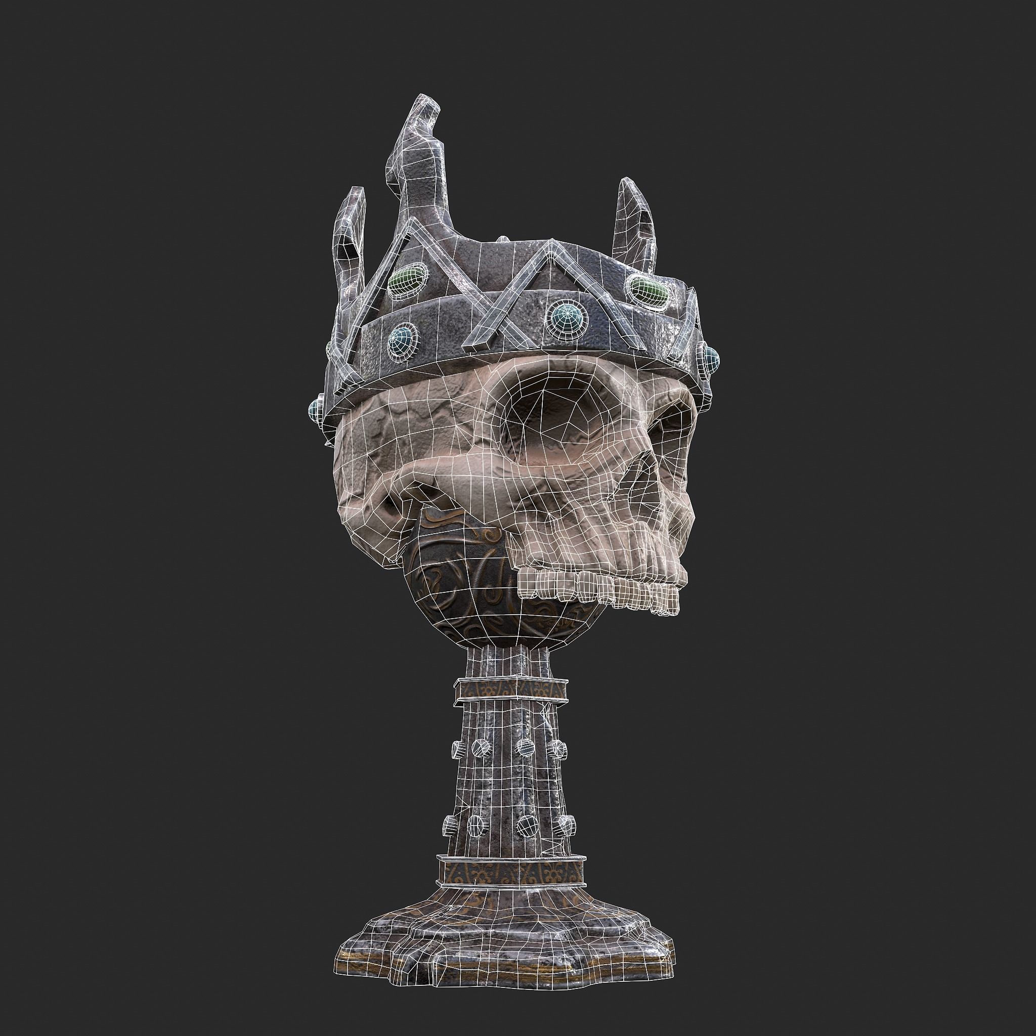 Skull Chalice Low-poly 3D model_32