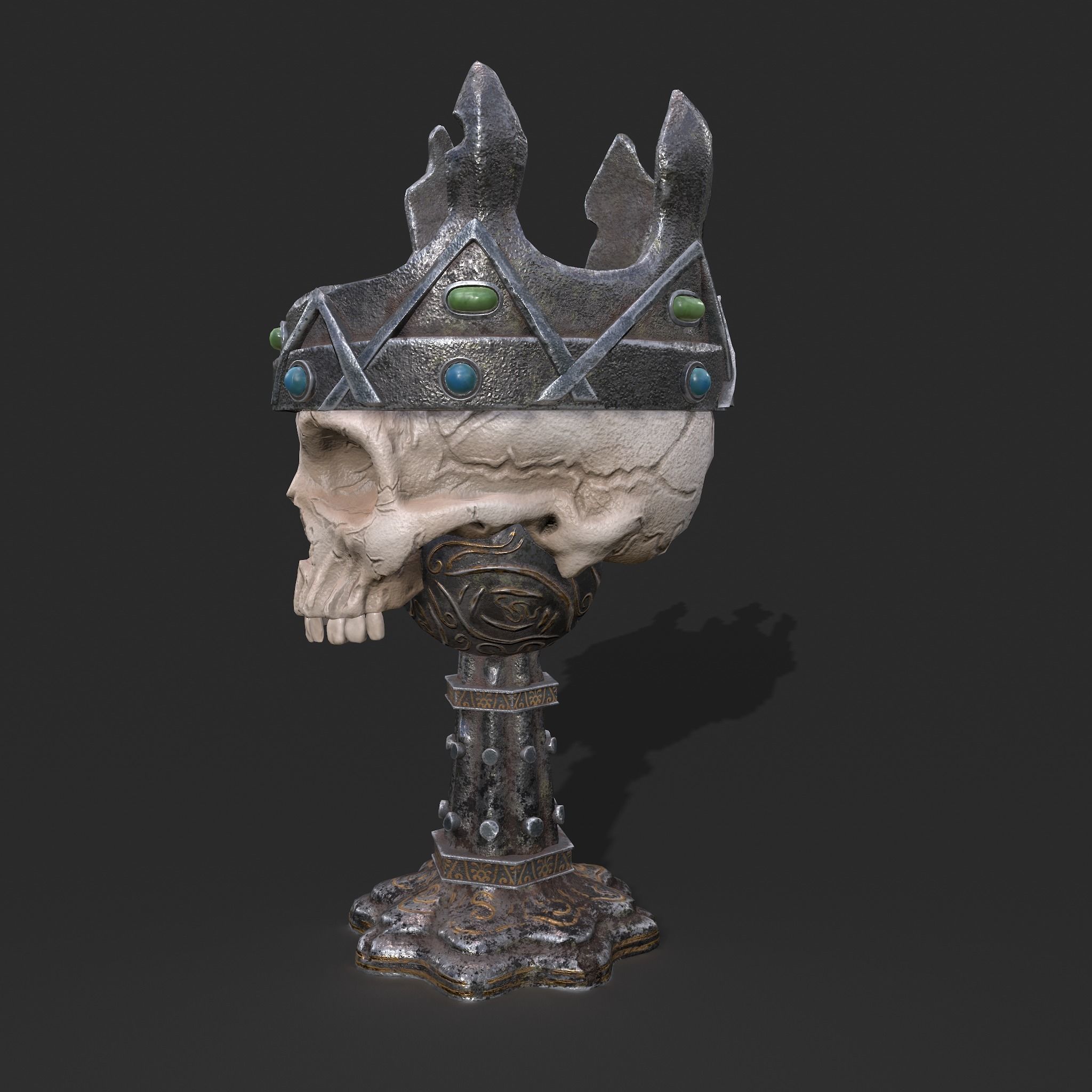 Skull Chalice Low-poly 3D model_4