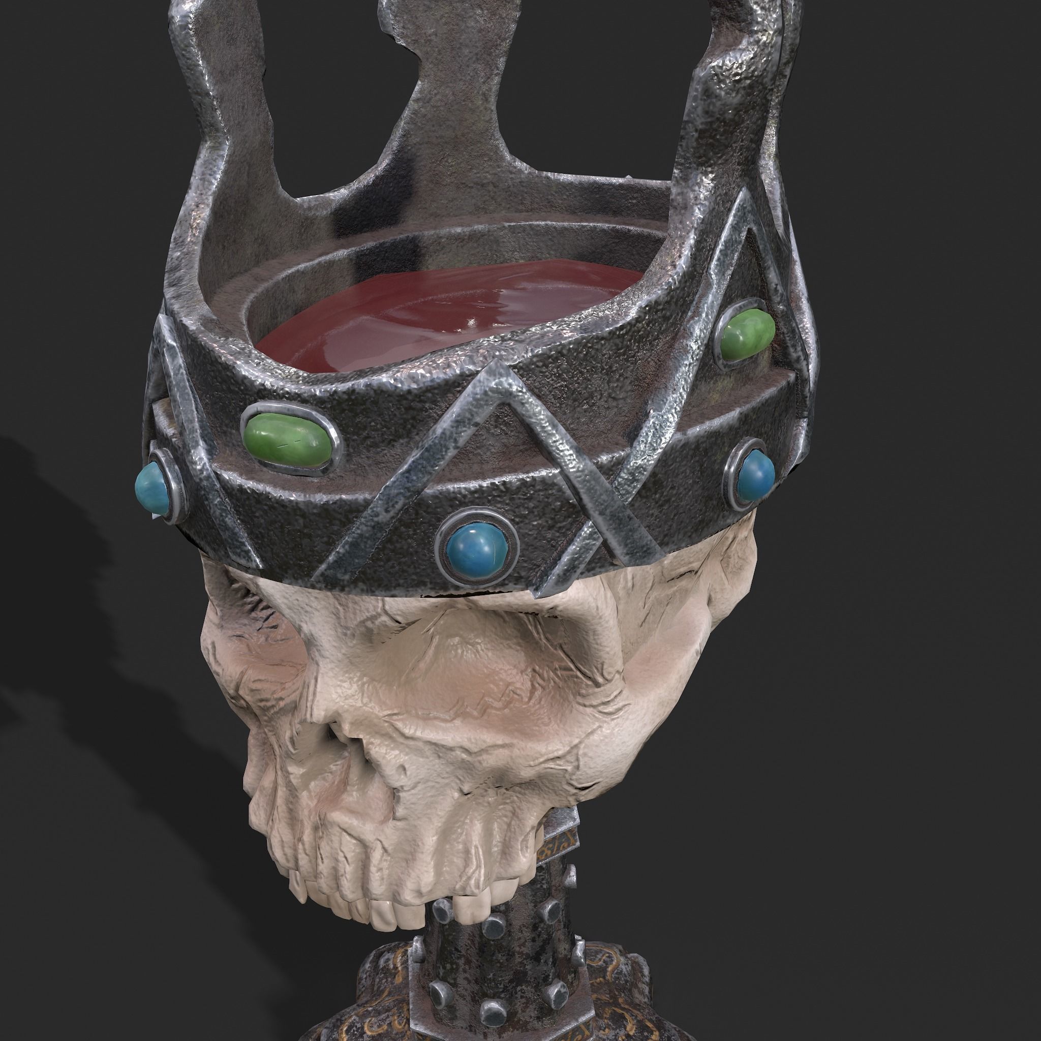 Skull Chalice Low-poly 3D model_17