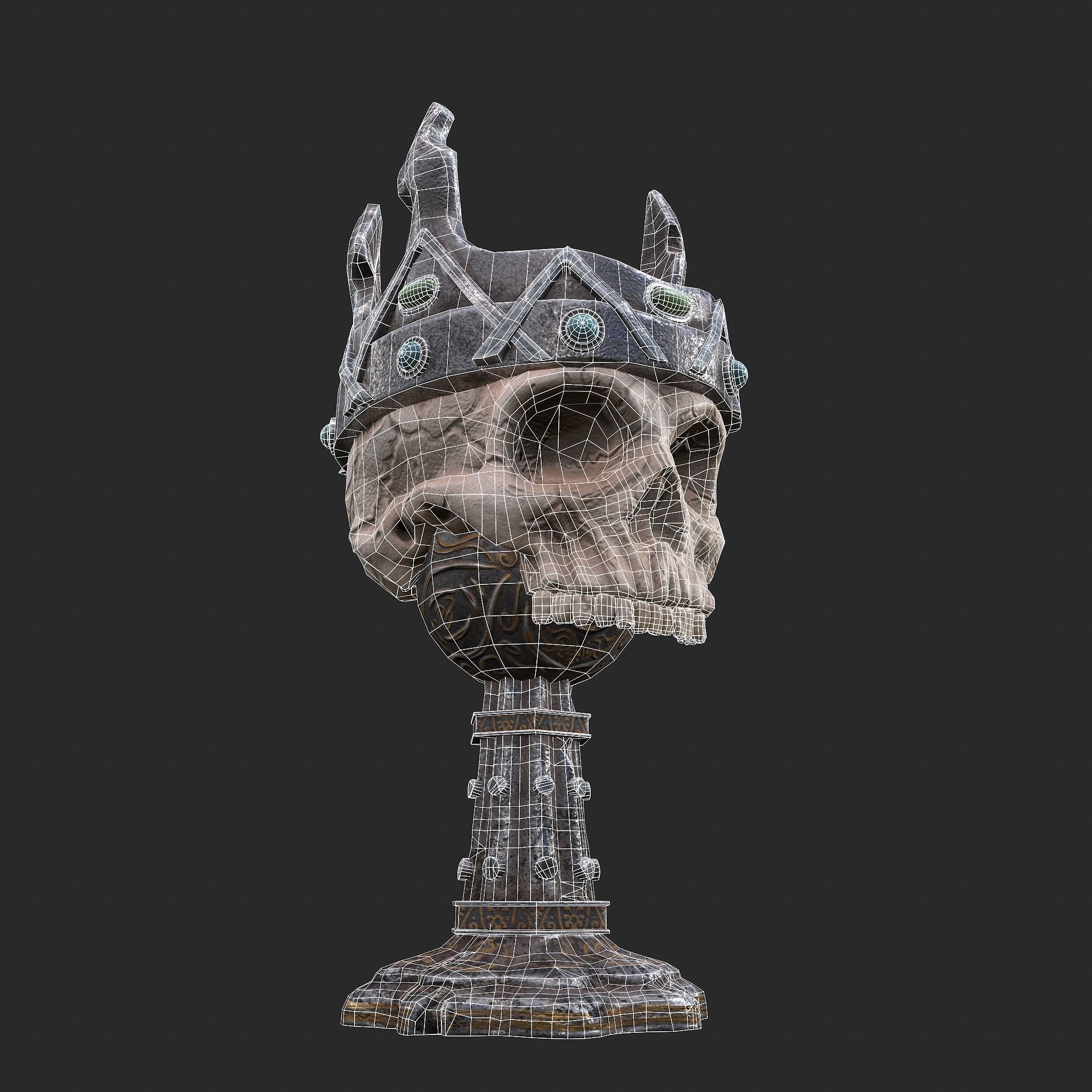 Skull Chalice Low-poly 3D model_28
