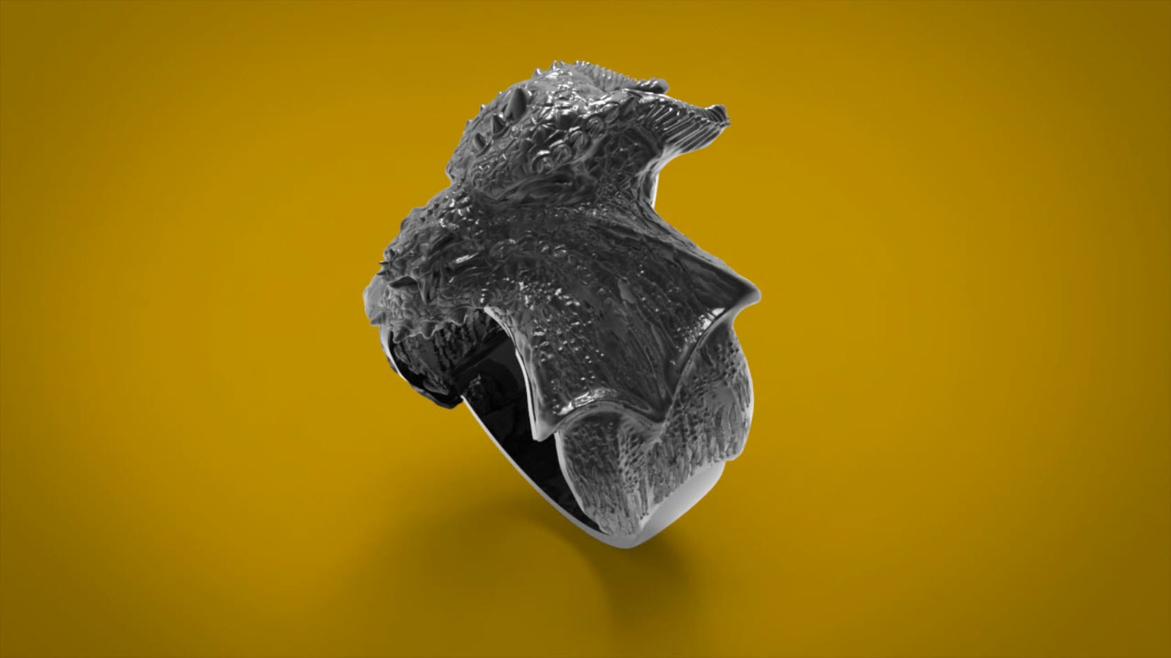 Dragon Phoenix Biker Ring    3D print model_23