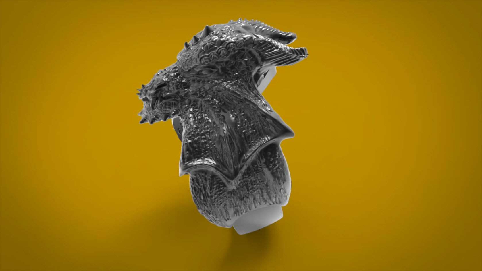 Dragon Phoenix Biker Ring    3D print model_4
