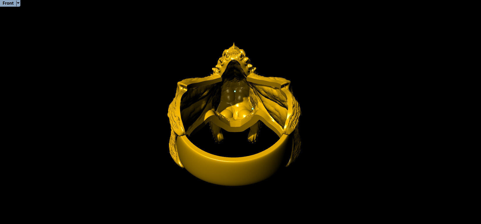Dragon Phoenix Biker Ring    3D print model_29
