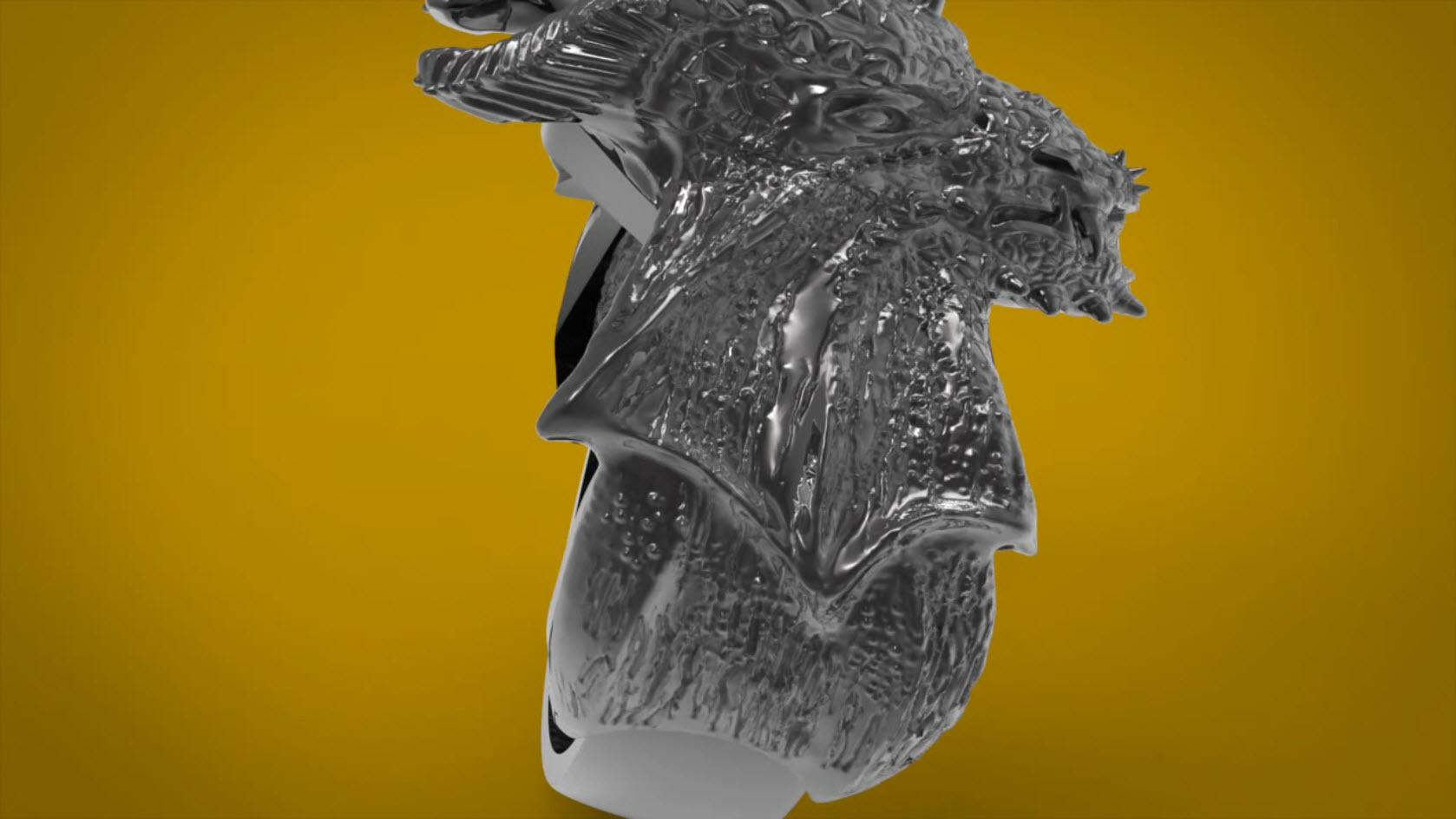 Dragon Phoenix Biker Ring    3D print model_16