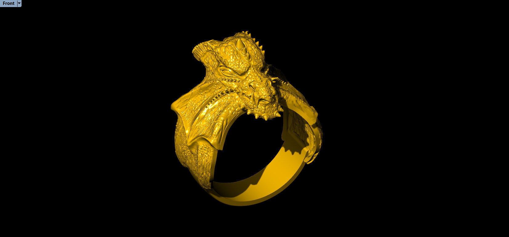 Dragon Phoenix Biker Ring    3D print model_24