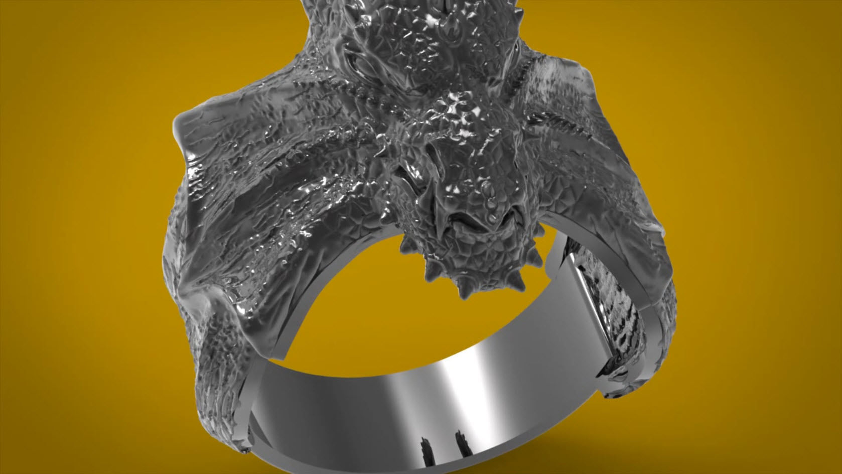 Dragon Phoenix Biker Ring    3D print model_19