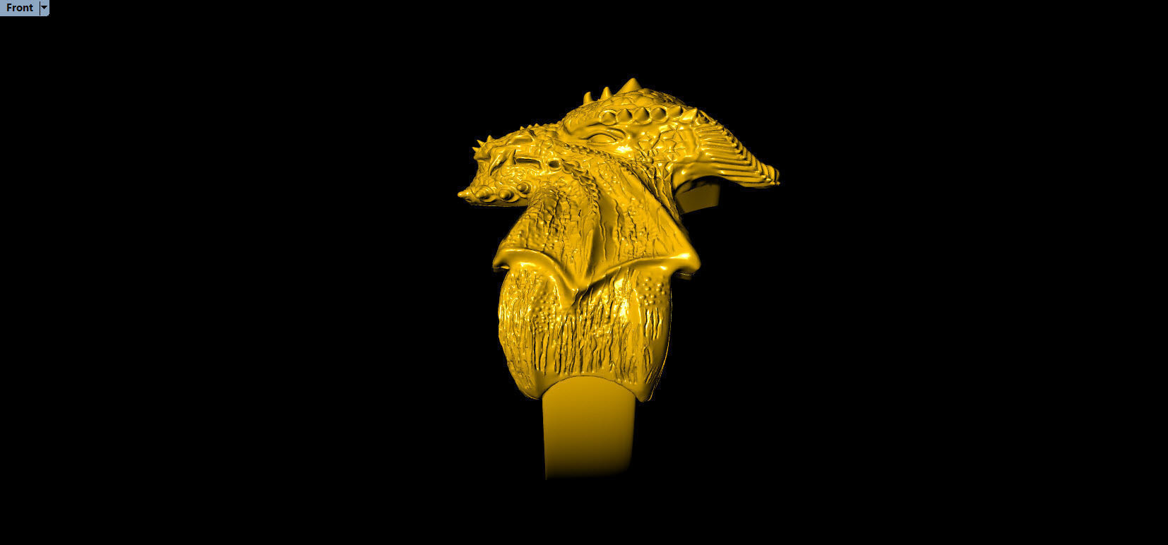 Dragon Phoenix Biker Ring    3D print model_27